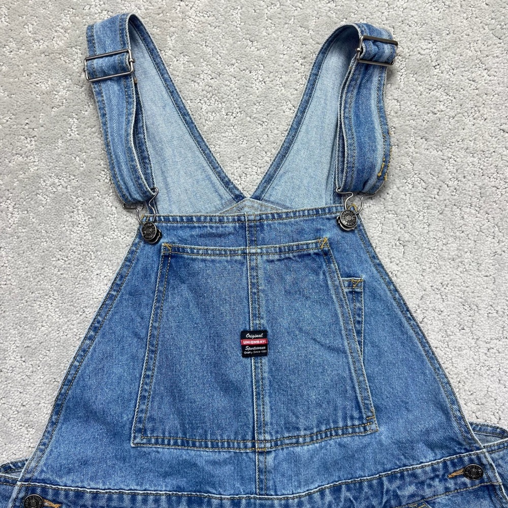 Unionbay Overalls Size Large Blue Denim Bib Jumper Pockets Utility Workwear - Picture 2 of 16